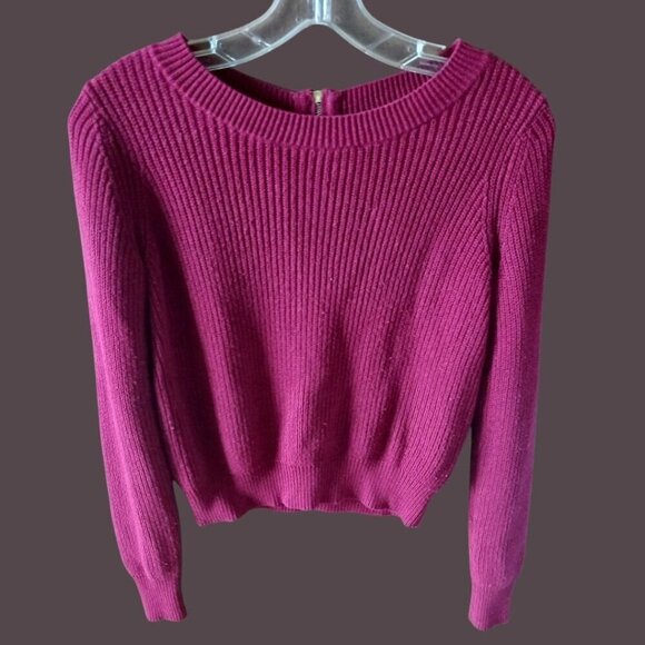 Banana Republic Womens Fuchsia Ribbed Sweater With Back Zipper XSmall - Picture 5 of 5
